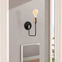 Tatum Wandlamp | Metalen behuizing | 12x23 cm | Zwart