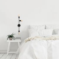 Tatum Wandlamp | Metalen Behuizing | 15x15cm | 65cm Hoogte | IP20 Zwart