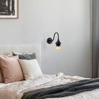 Tatum Wandlamp | Metalen Frame | 10x31cm | Hoogte 21cm | Zwart