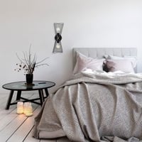 Tatum Wandlamp | Metalen behuizing | 16x16 cm | 48 cm Hoogte | Zwart