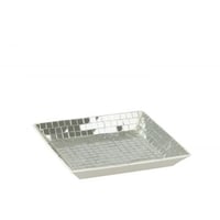 Decoratief plateau vierkant mozaïek glas zilverkleurig