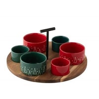 Servies tapas krijtbord kerstrood/donkergroen large