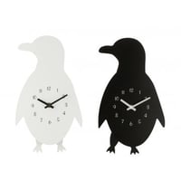 Wandklok pinguin mdf zwart/wit assortiment van 2