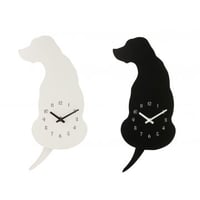 Wandklok hond mdf zwart/wit assortiment van 2