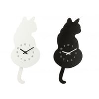 Wandklok kat mdf zwart/wit assortiment van 2