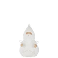 Kerstman led ster polyresin wit large