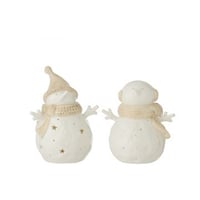 Sneeuwpop led stars klei wit/beige large assortiment van 2