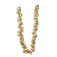 Slinger kerstbal plastiek goudkleurig