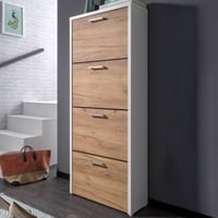 Schoenenkast Fulda 4 laden - wit/eik