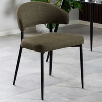 Eetkamerstoel Edina - stof en staal - groen