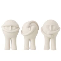 Beeldje bollie hars lichtgrijs large assortiment van 3