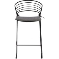 Barstoel Milano 4-pack Venture Design - Staal, 48x94x47cm - Zwart/Grijs