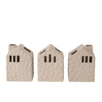 Vaas huis porselein greige assortiment van 3