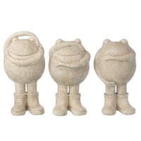 Kikker zien/horen/spreken magnesiumoxide beige large assortiment van 3