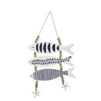 Hanger vis mixed moief mdf/touw blauw/wit