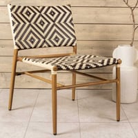 Loungestoel Calapan - Aluminium & Kunstrotan - 69x77x56 cm - Beige/Bruin