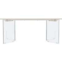 Eettafel Ester Venture Design - MDF Betonlook & Glas - 180x90cm - Lichtgrijs