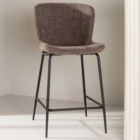 Barkruk Modesto - Bouclé stof - 59x100x50 cm - Zwart/Bruin