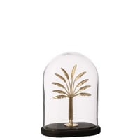 Decoratieve stolp palm tree glas goud/zwart small