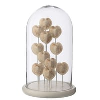 Decoratieve stolp schelp glas wit/gebroken wit large