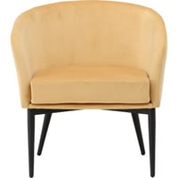 Fauteuil Fluffy Venture Design - Velours - 64x70x66 cm - Geel