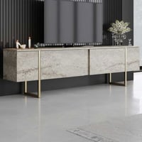 Luxe TV-meubel | 100% MELAMINE | Travertin, Goud