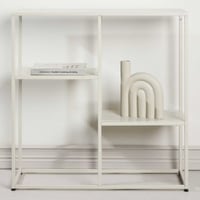 Bijzettafel Staal Boekenkast - Staal - 80x80x26 cm - Beige