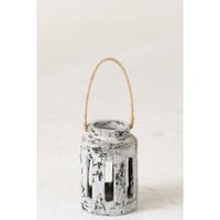 Lantaarn ruby terracotta zwart/wit