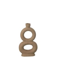 Vaas soliflore 2 rings steengoed taupe large