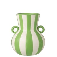 Vaas gestreept keramiek groen/wit