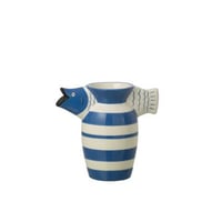 Vaas vis gestreept dolomiet blauw/wit