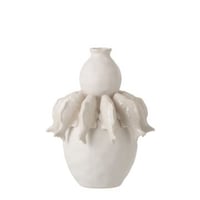 Vaas vis keramiek gebroken wit small