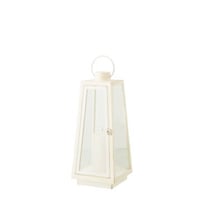 Lantaarn +  candle led glas wit medium