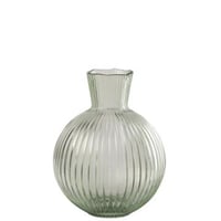 Vaas bal geribbeld glas grijsgroen small