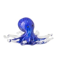 Presse-papier octopus glas blauw