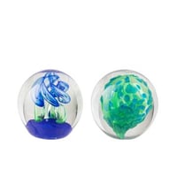 Presse-papier bal glas blauw/groen small assortiment van 2