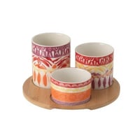 Apéro set keramiek paars/rood small