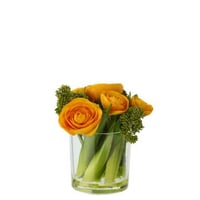Ranonkel in vaas stof geel/transparant small