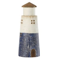 Vuurtoren paulowniahout blauw/wit large