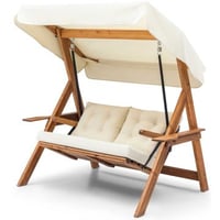 Galata Swing Dubbele tuinschommelstoel | DENNENHOUT | Crème