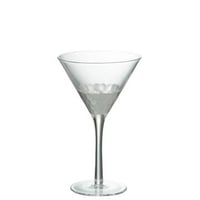 Cocktailglas transparant/zilver