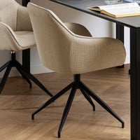 Eetkamerstoel Brenda draaibaar - beige/zwart