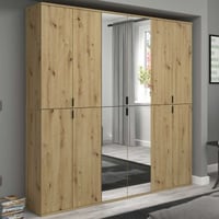 Kledingkast Projekt X Emob - Artisan Oak - 183x193x34 cm - Spiegeldeuren