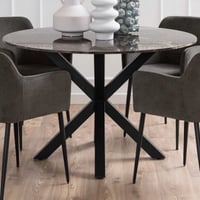Ronde eettafel Hennie Ø 120cm - bruin marmer