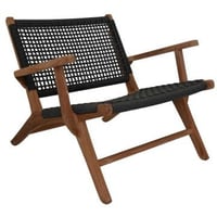 Tuinstoel Rio met armleuning - teakhout/zwart