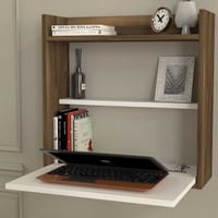 Laptop Bureau | 100% MELAMINE | Wit, Walnoot