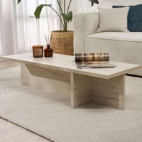 Salontafel Harbor - 100% MELAMINE - Travertijn - 30 x 45 x 120 cm