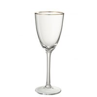Wijnglas rode wijn gouden rand glas transparant/goud