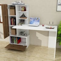 Domingos Bureau | 100% MELAMINE | Wit, Walnoot