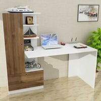 Domingos Bureau | 100% MELAMINE | Wit, Walnoot